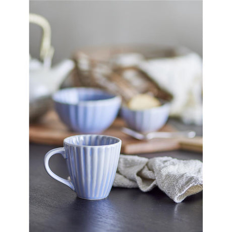 Bloomingville Latina Becher, Blau, Steingut, 220 ml, Tasse, dänisches Design