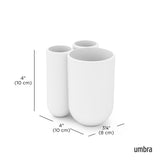 Umbra Touch Zahnputzbecher, Zahnbürstenhalter und Becher für Make-Up, in Weiß
