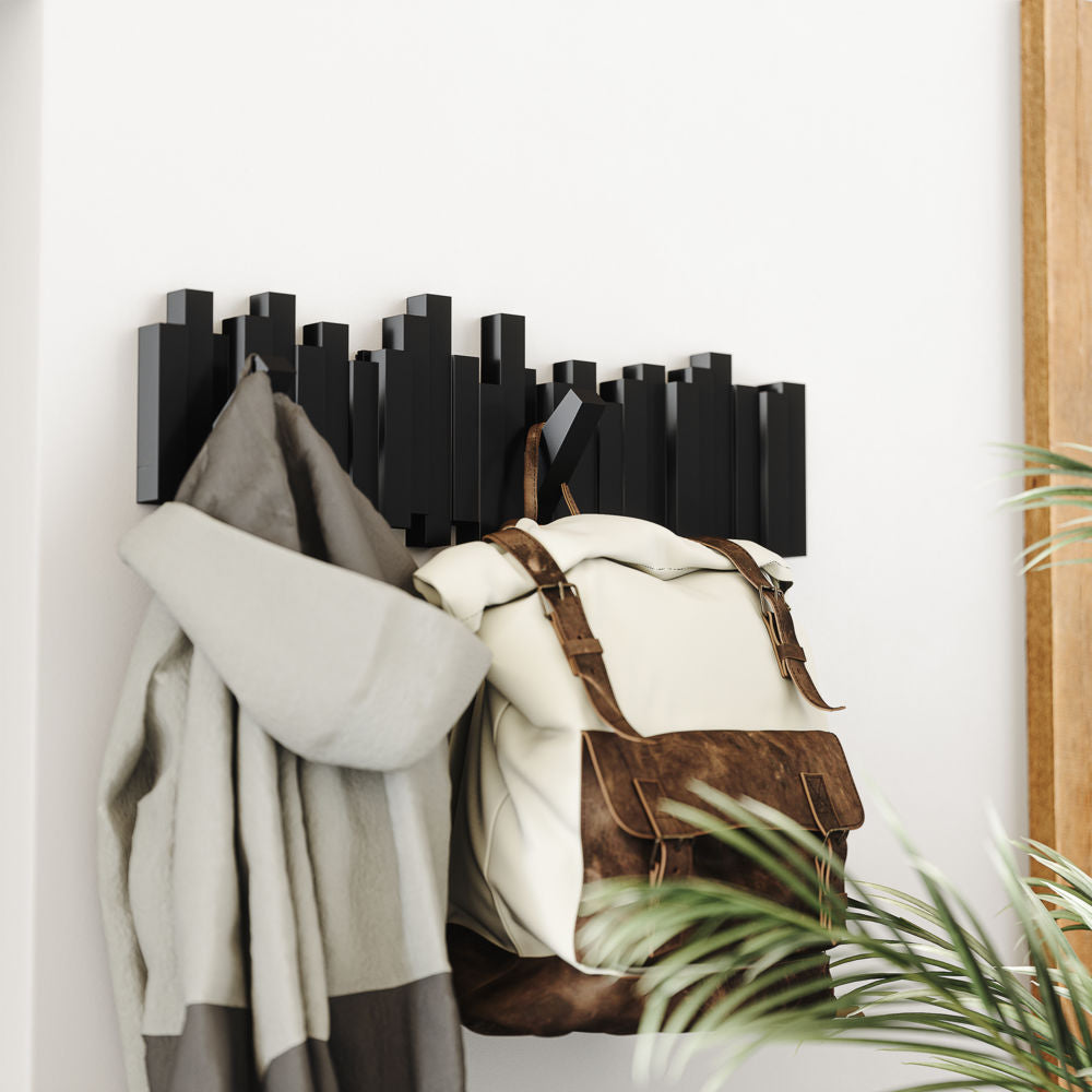 Umbra Stäbchen Garderobenhaken Kunststoff Schwarz 5 Haken