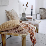 Bloomingville Felina Kissen, Natur, 45x45 cm, Jute-Baumwoll-Mix, mit Quasten, rustikal