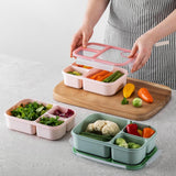 LocknLock To-Go Lunchbox 980 ml, Rosa, 3 Fächer - Mikrowellengeeignet BPA-frei