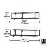 Umbra Cubiko Duschablage, Duschregale ohne Bohren mit Haken, 2er-Set, in Schwarz