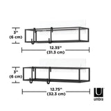 Umbra Cubiko Duschablage, Duschregale ohne Bohren mit Haken, 2er Set, in Schwarz