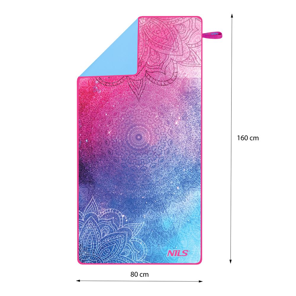 NILS Mikrofaserhandtuch 160x80 cm Mandala - schnelltrocknendes Handtuch für Camping, Strand & Sport