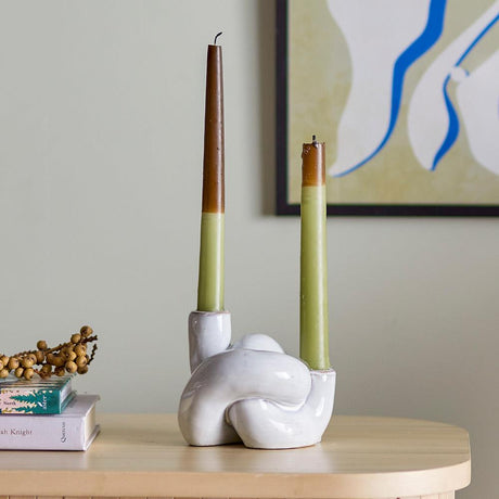 Bloomingville Burma Kerze, 4er Set, Grün, Stabkerze/Tafelkerze, handgefertigt