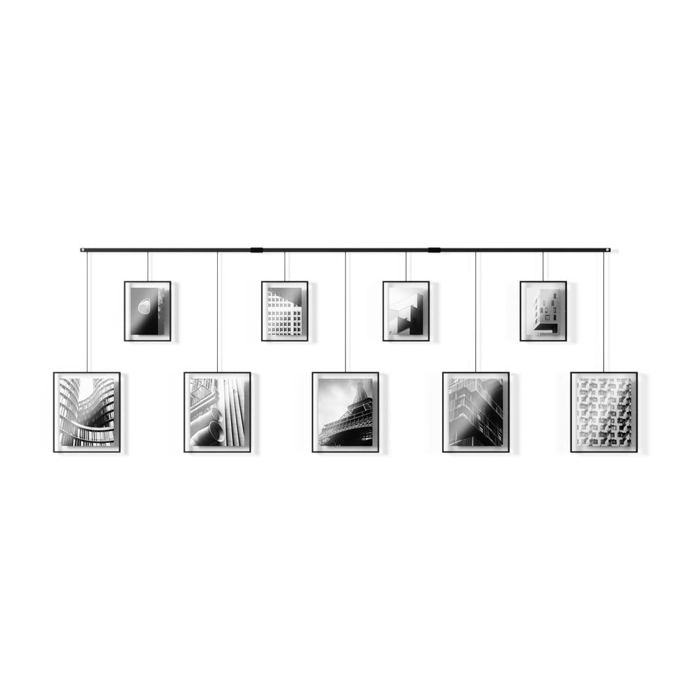 Umbra Exhibit Foto Collage Bilderrahmen, für 9 Fotos (4x 13x18cm und 5x 20x25cm), in Schwarz