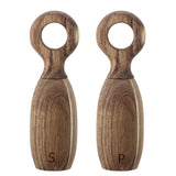 Bloomingville Martim Salz- und Pfeffermühlen-Set – Naturbelassenes Akazienholz, 2er Set mit Grifföffnung