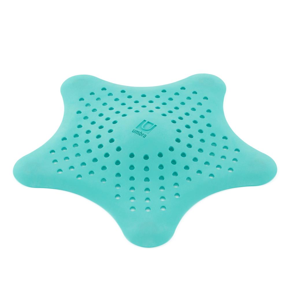Umbra Starfish Abfluss Haarfänger mit Saugnäpfen, Silikon Abflusssieb, in Türkis