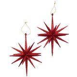 BOLTZE Dekoanhänger Tove Stern, Rot, 15 cm, 2er Set – Weihnachtsbaumschmuck aus Kunststoff