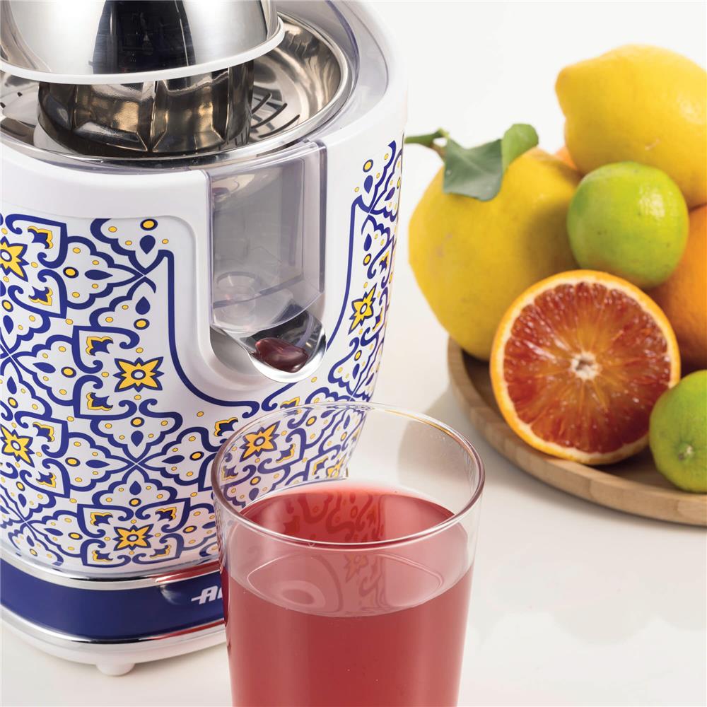 Ariete Capri Zitruspresse, Mediterranes Design, Elektrische Saftpresse mit Hebel, 85W