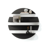 Umbra Solis Wandregal in Schwarz, rundes Metallregal mit 4 separaten Ablageelementen