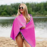 NILS Mikrofaserhandtuch 140x70 cm in Rosa - schnelltrocknendes Handtuch für Camping, Strand & Sport