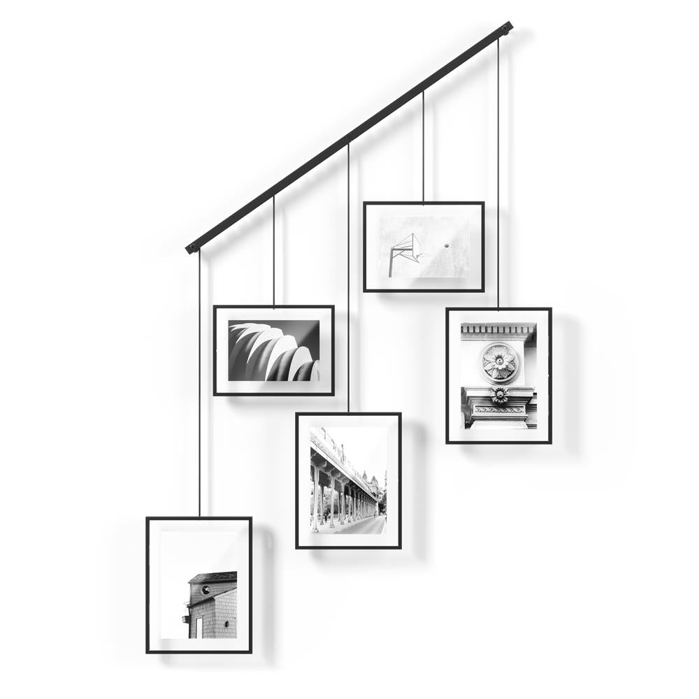 Umbra Exhibit Foto Collage Bilderrahmen, für 5 Fotos (2x 10x15cm und 3x 13x18cm), in Schwarz