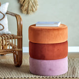 Bloomingville Bilbao Pouf Hocker Orange Polyester D37xH45 cm – vielseitiger Sitzpouf