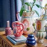 Bloomingville Odina Vase Rose Steingut D11xH15xW16 cm – handbemalte Blumenvase