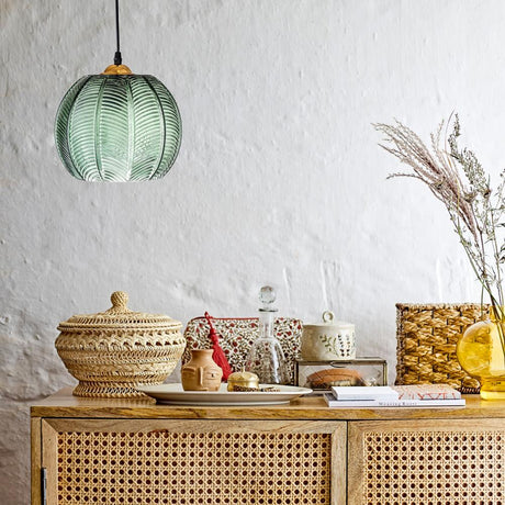 Bloomingville Adar Hängeleuchte grün D22 cm aus Glas – Pendelleuchte für Esszimmer & Wohnzimmer