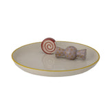 Bloomingville MINI Mylie Tablett Natur Steingut 23 x 5 cm Handbemalt