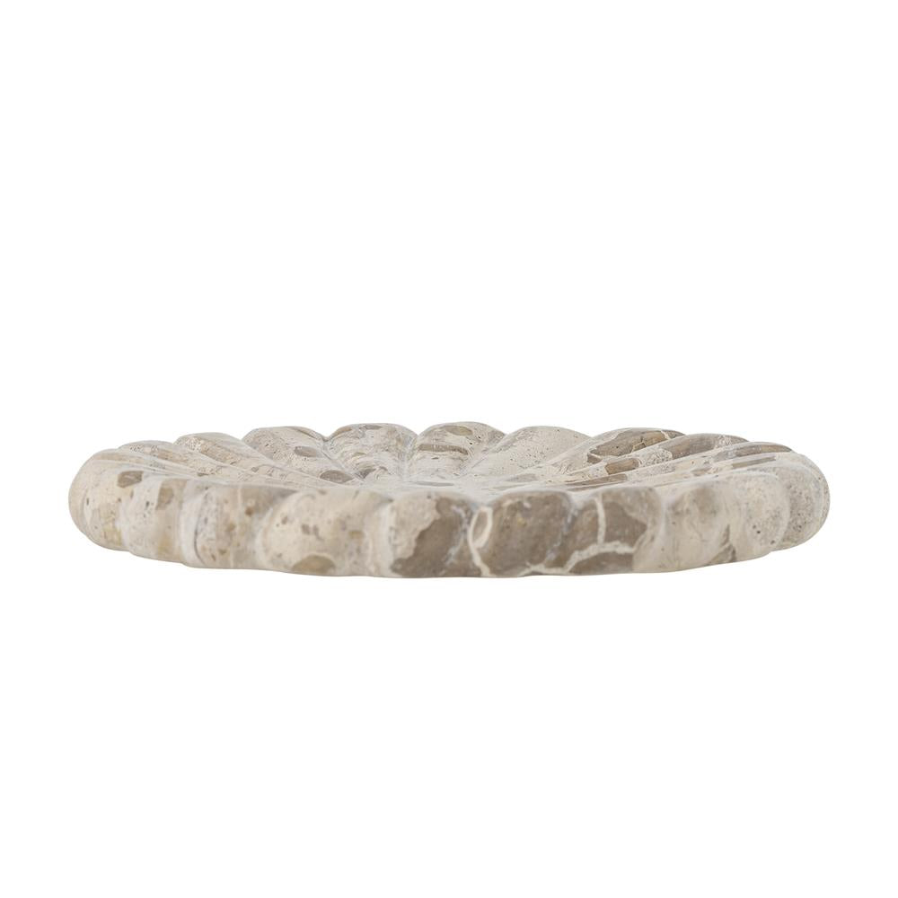 Bloomingville Marlie Tablett Natur Marmor 22,5 cm rund