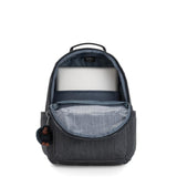 Kipling SEOUL L, Großer Rucksack, Marine Navy (blau), 27L, mit 15-Zoll-Laptopfach