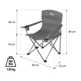 NILS CAMP Campingstuhl Grau-Grün - gepolsterter Klappstuhl mit Armlehnen für Camping, Garten & Angeln