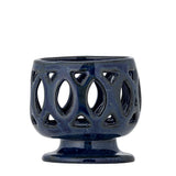 Bloomingville Patty Teelichthalter Blau Steingut D9xH8,5 cm Vintage