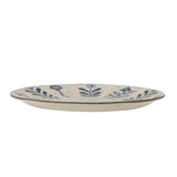 Bloomingville Leonie Teller in Beige/Blau, 21cm, aus Steingut