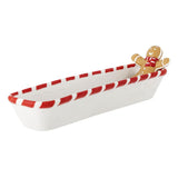 Bloomingville Ginnie Servierschale – Servierplatte mit Lebkuchenmann, Weihnachten, dänisches Design