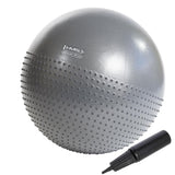 Gymnastikball 65 cm Grau mit Massage-Noppen und Luftpumpe | HMS YB03N