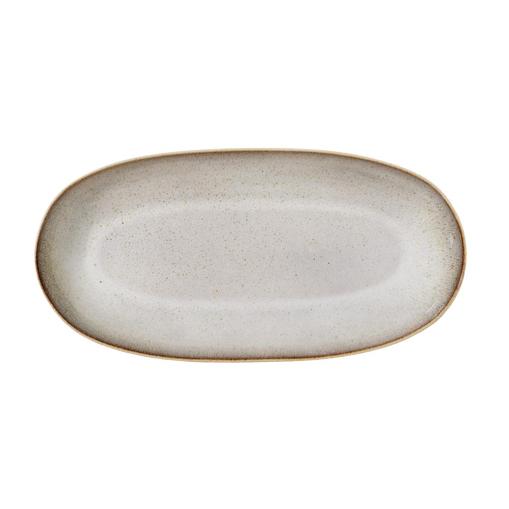 Bloomingville Sandrine Servierplatte, Natur, 42x21cm, Steingut, dänisches Design