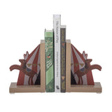 Bloomingville MINI Santos Buchstütze – Zirkuspferde, Rot, 2er Set aus MDF