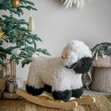Bloomingville MINI Dolly Schaukeltier Schaf Weiß Polyester 65cm