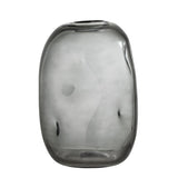 Bloomingville Vinda Vase Grau Glas 26cm elegante Blumenvase Dekoration dänisches Design