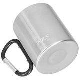 NILS CAMP Campingbecher Edelstahl 300 ml Schwarz - doppelwandiger Outdoor Becher mit Karabiner für Camping