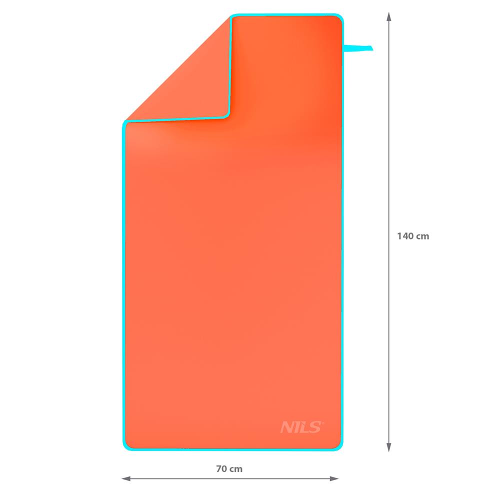 NILS Mikrofaserhandtuch 140x70 cm in Korallenrot - schnelltrocknendes Handtuch für Camping, Strand & Sport