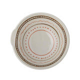 Bloomingville Heikki Schale – braune Steingutschale mit handgemaltem Muster, Ø 26,5 cm