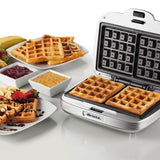 Ariete Party Time Waffeleisen, Blau, Waffel Maker mit Antihaftplatten, Retro-Design, 50er Jahre-Stil