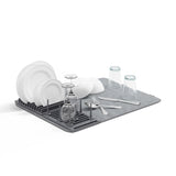 Umbra Udry Peg Abtropfgestell 47x17cm mit Mikrofaser Abtropfmatte in Anthrazit