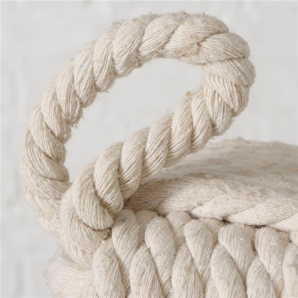 BOLTZE Türstopper quadratisch Strick Beige mit Schlaufe – als Buchstütze, Fensterstopper & Türhalter