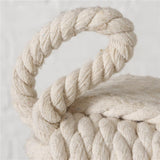 BOLTZE Türstopper quadratisch Strick Beige mit Schlaufe – als Buchstütze, Fensterstopper & Türhalter