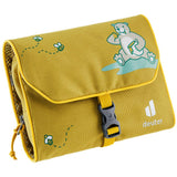 deuter Wash Bag Kids turmeric Kulturbeutel in Gelb mit Bären-Motiv und Aufhängehaken