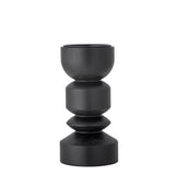 Bloomingville Bowen Kerzenhalter, Schwarz, Kiefernholz, 22 cm, skulptural, modern, dekorativ