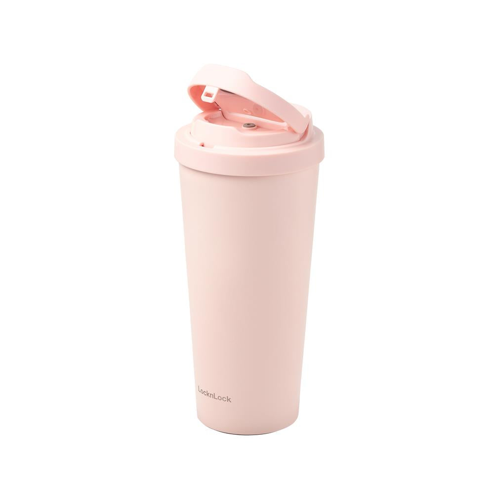 LocknLock One-Touch Clip Thermobecher 550 ml Rosa - Isolierbecher To Go Edelstahl