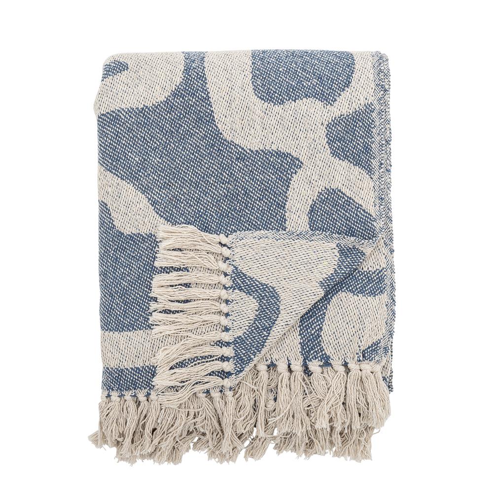 Bloomingville Salobre Decke Blau Baumwolle Wohndecke 160x130cm
