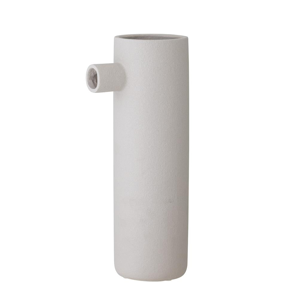 Bloomingville Dekovase Ciggi 11 x 36 cm Weiß Steingut Vase Blumenvase dänisches Design