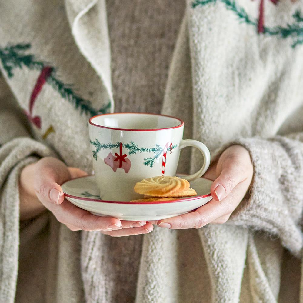 Bloomingville Yule Tasse – mit Weihnachtsmotiven, Weihnachten, dänisches Design