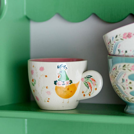 Bloomingville Joshua Tasse bunt Steingut Huhn 290 ml