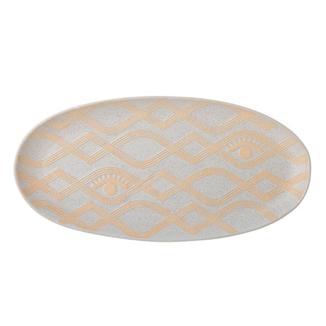 Bloomingville Newa Tablett natur L35 cm aus Steingut – Servierplatte für Küche & Tischdeko