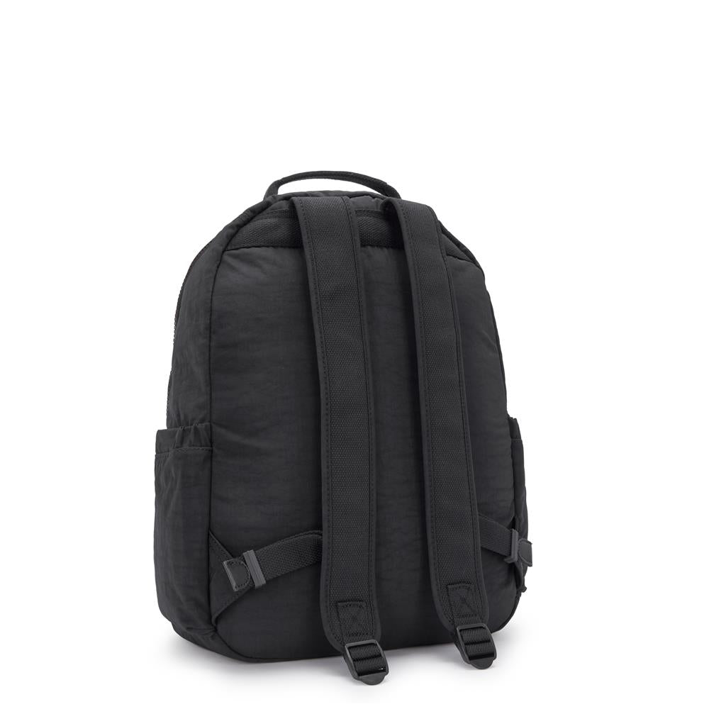 Kipling SEOUL L, Großer Rucksack, Black Noir (schwarz), 27L, mit 15-Zoll-Laptopfach