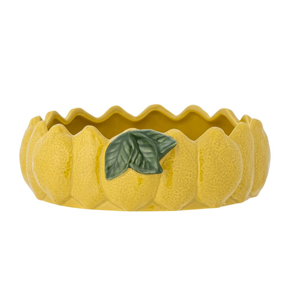 Bloomingville Limone Schale Steingut gelb D21xH6,5 cm 1090 ml mediterran