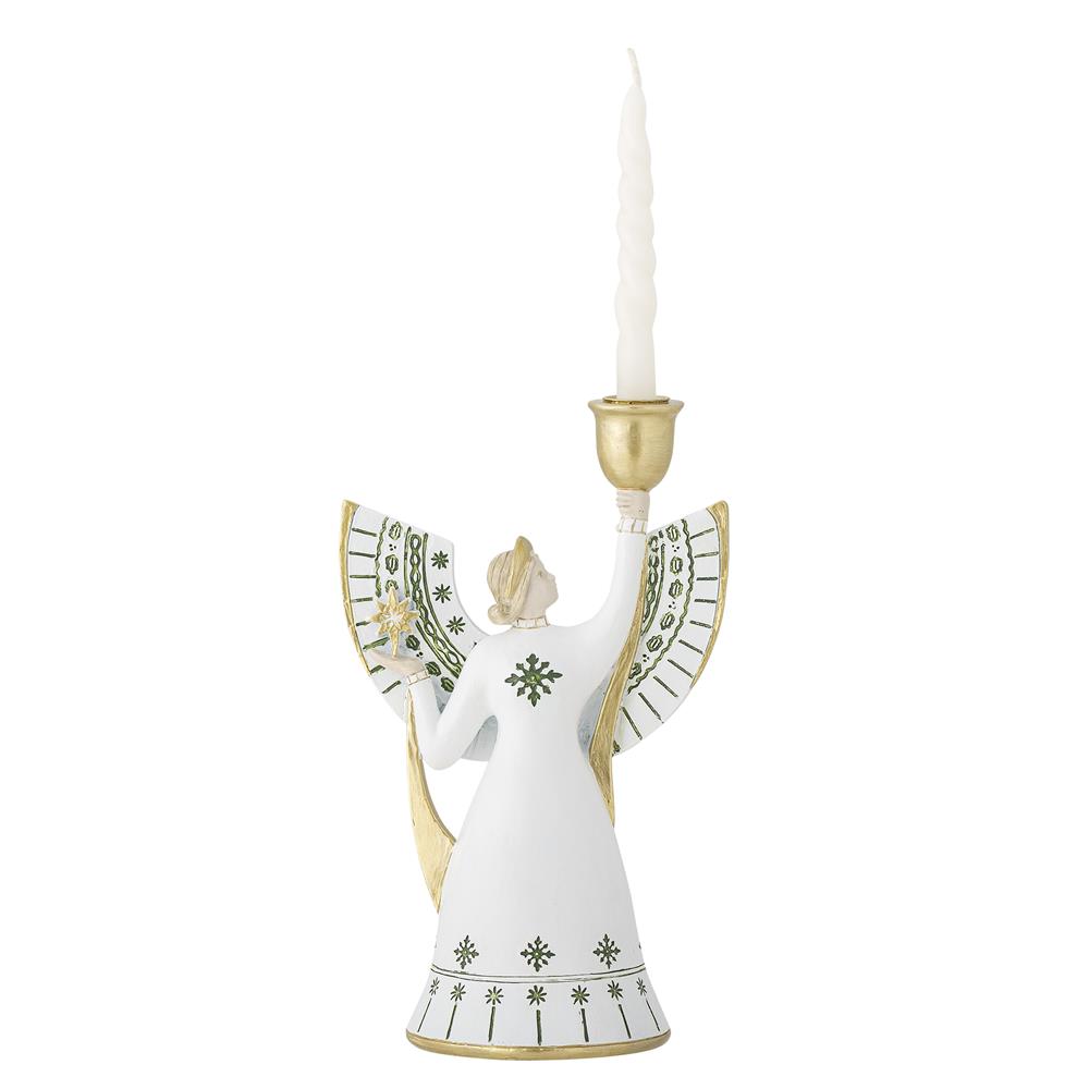 Bloomingville Evangeline Kerzenhalter, Weiß, Engel Kerzenständer Weihnachten